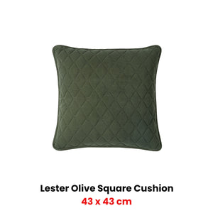 Bianca Lester Olive Velvet Square Filled Cushion 43 X 43Cm