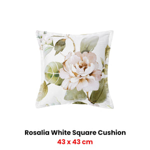 Bianca Rosalia White Square Filled Cushion 43 X 43Cm