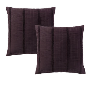 Bianca Pair Of Malua Grape European Pillowcases 65 X 65Cm