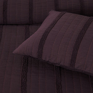 Bianca Malua Grape Jacquard Striped Quilt Cover Set