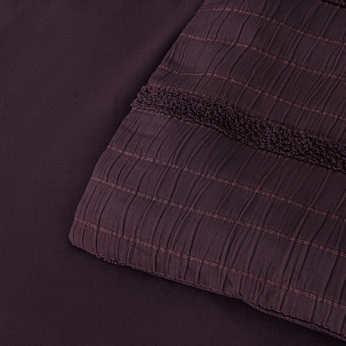 Bianca Malua Grape Jacquard Striped Quilt Cover Set