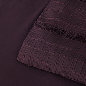 Bianca Malua Grape Jacquard Striped Quilt Cover Set