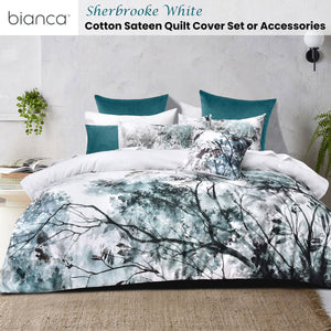 Bianca Sherbrooke White Cotton Sateen Quilt Cover Set Double