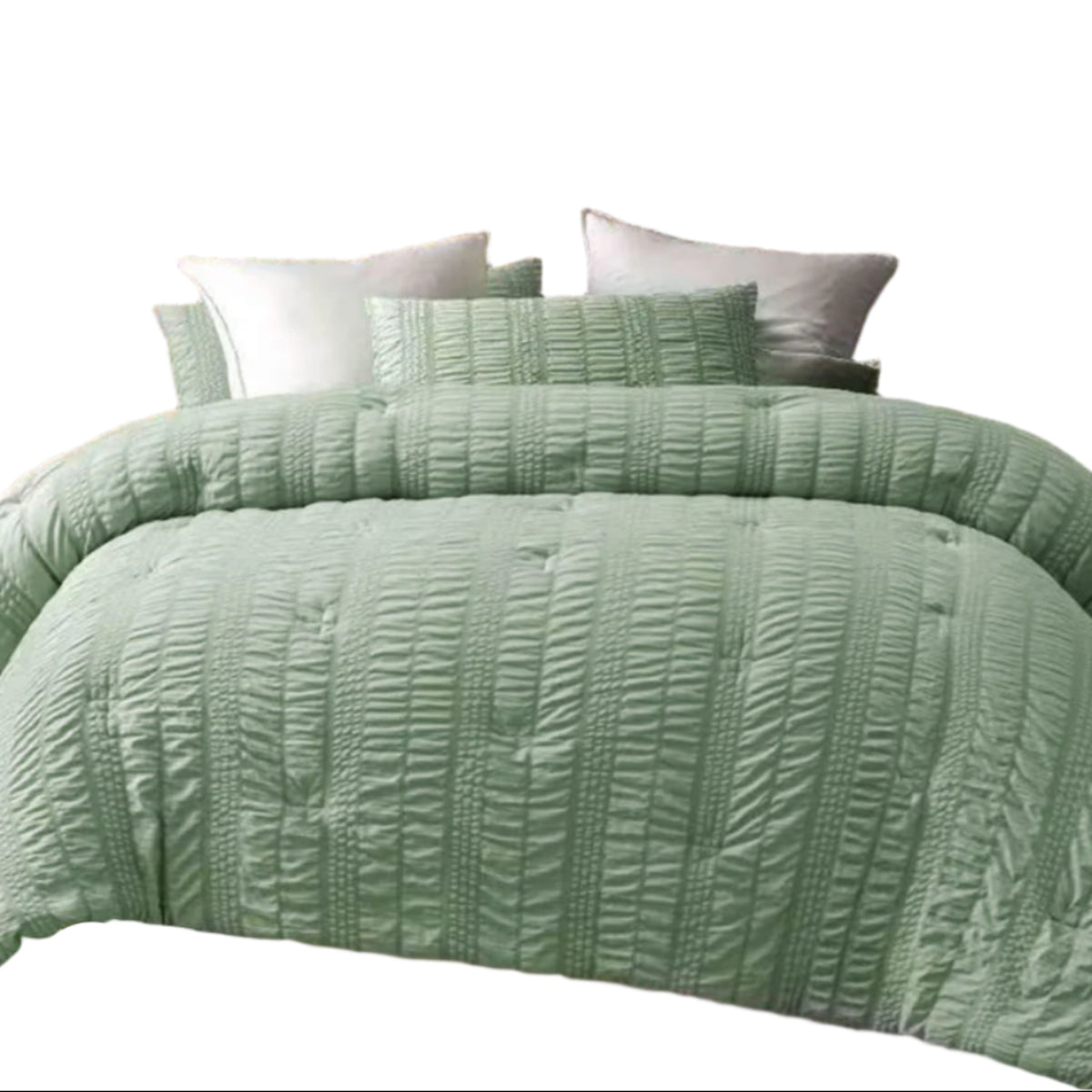 Accessorize Seersucker Sage 3 Piece Polyester Comforter Set King