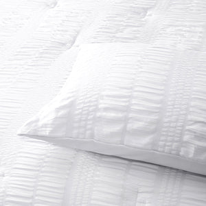 Accessorize Seersucker White 3 Piece Polyester Comforter Set Queen