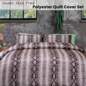 Big Sleep Snake Skin Pink Quilt Cover Set Single