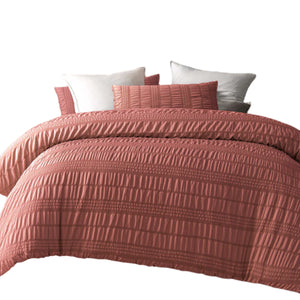 Accessorize Seersucker Tobacco Polyester Quilt Cover Set Queen