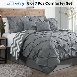 J Elliot Home 7 Pcs Ella Grey Comforter Set Queen