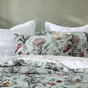 Logan And Mason 250Tc Botanical Coast Sage Cotton Sateen Quilt Cover Set