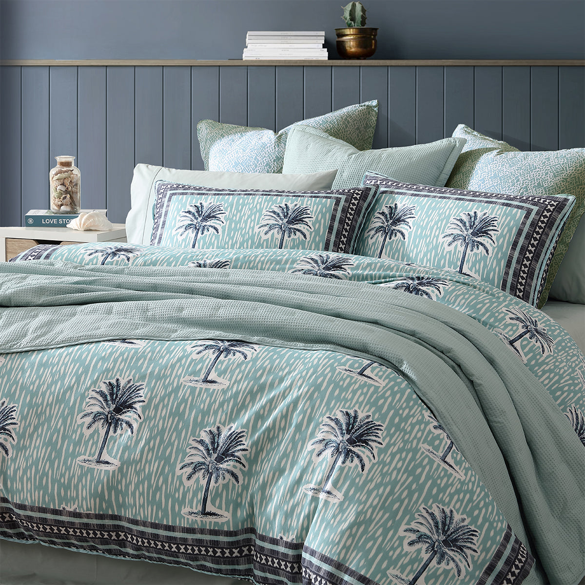 Logan And Mason 250Tc Kimba Teal Cotton Sateen Quilt Cover Set