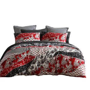 Logan And Mason 250Tc Maru Red Cotton Sateen Quilt Cover Set