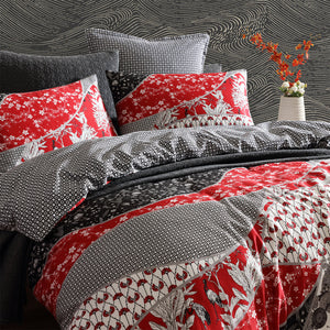 Logan And Mason 250Tc Maru Red Cotton Sateen Quilt Cover Set