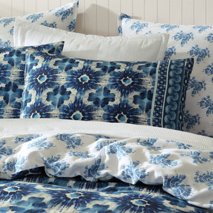 Logan And Mason 250Tc Woolamai Blue Cotton Sateen Quilt Cover Set