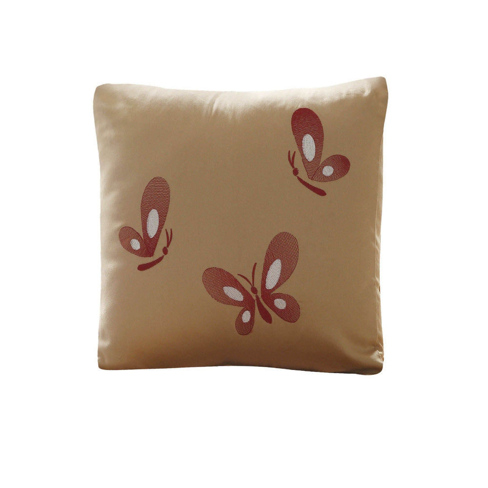 Orient Sense Fan Butterfly Embroidery Filled Cushion 40Cm X