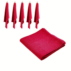 Rans Set Of 6 Cotton Waffle Tea Towels 50X70 Cm Hot Pink