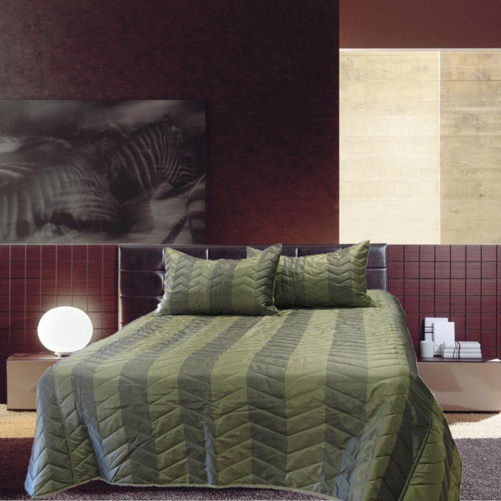 Rapee Faux Silk Coverlet Set Zig Zag Sage Queen