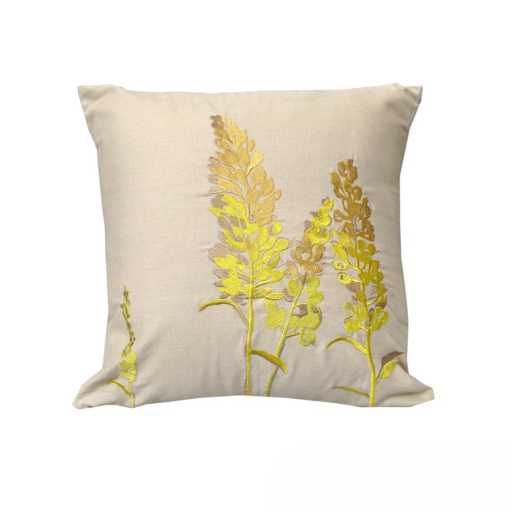 Rapee Eden Embroidery Cushion Cover Wheat 43 X Cm