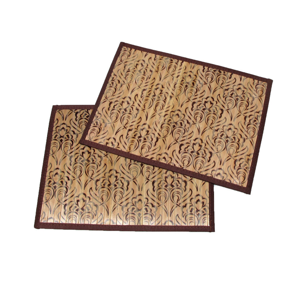 Rapee Set Of 2 Bamboo Table Placemats 33 X 46 Cm Cloud Chocolate