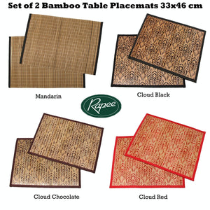 Rapee Set Of 2 Bamboo Table Placemats 33 X 46 Cm Cloud Chocolate