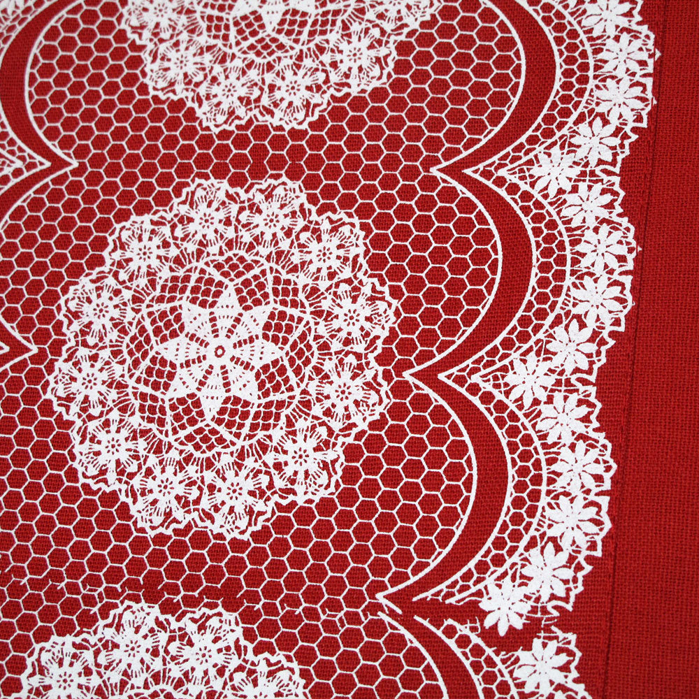 Rapee Set Of 4 Cotton Lacey Red Table Placemats 33 X 45 Cm