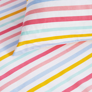 Minikins Rainbow Stripe Polyester Cotton Combo Fitted Sheet Set King Single