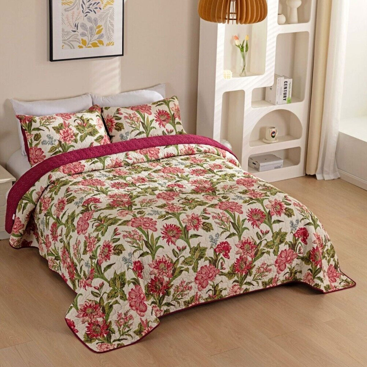 100% Cotton Lightly Quilted Coverlet Set Brooke Queen 230 X 250 Cm