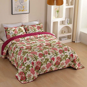 100% Cotton Lightly Quilted Coverlet Set Brooke Queen 230 X 250 Cm