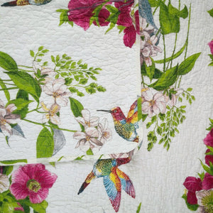 100% Cotton Coverlet Set Hummingbird Multi Queen