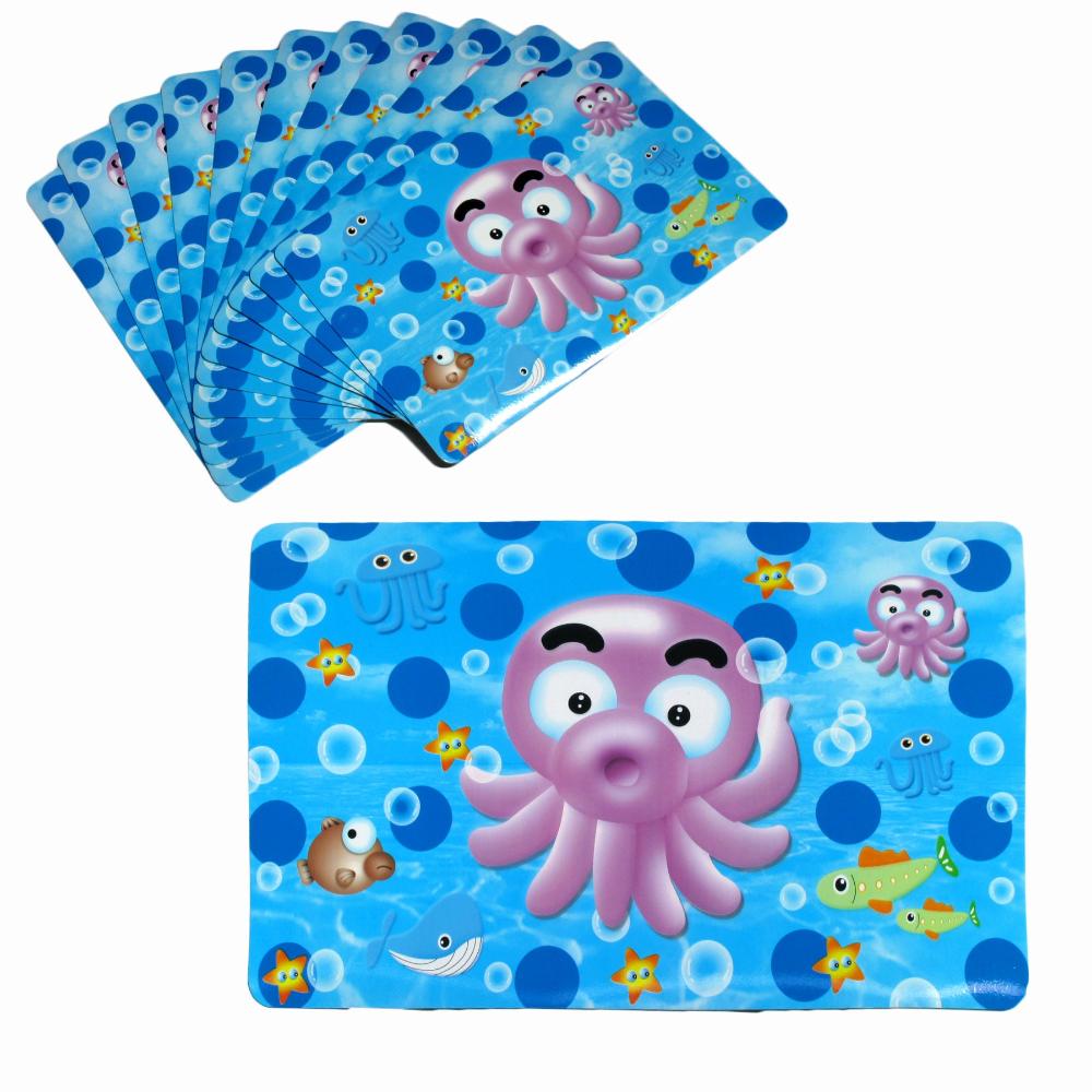 Set Of 12 Pvc Easy Care Placemats Baby Octopus