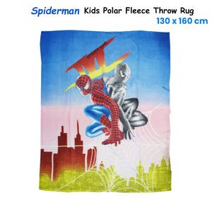 Spiderman Printed Polar Fleece Throw Rug 130 X 160 Cm