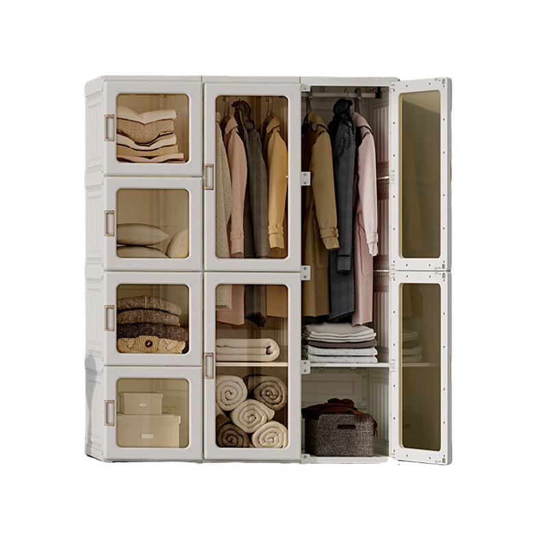 Kylin Cubes Storage Folding Cabinet Wardrobe With 12 Grids & 8 Doors Hangers