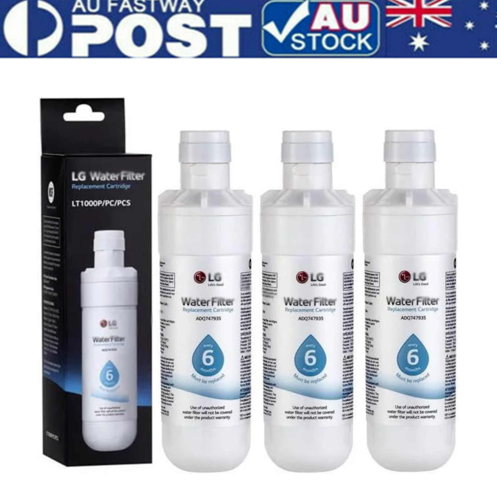 3 Packlg Lt1000p Adq747935 Genuine Refrigerator Water Filter Replacement Au Ship