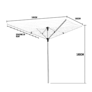 Outdoor Rotary Clothes Airer Dryer Foldable Umbrella Clothesline Folding Laundry