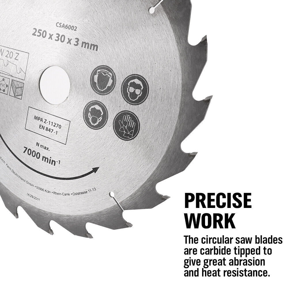 Sedy 10X250mm Circular Saw Blade 20T Disc Wood Timber Cutting 30/20/16Mm Bore