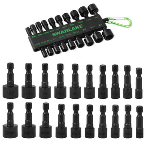 Swanlake 20Pcs Garden Tools Power Nut Driver Set Impact Drill Sae And Metric (Will Be No Tracking)