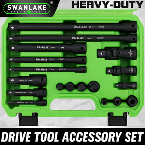 Swanlake 18Pcs Drive Tool Accessory Set Extension Bars Impact Universal Joint