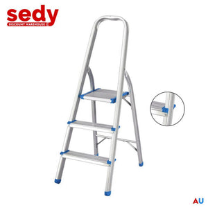 3 Step Ladder Multi Purpose Foldable Folding Aluminium Home Office Shop