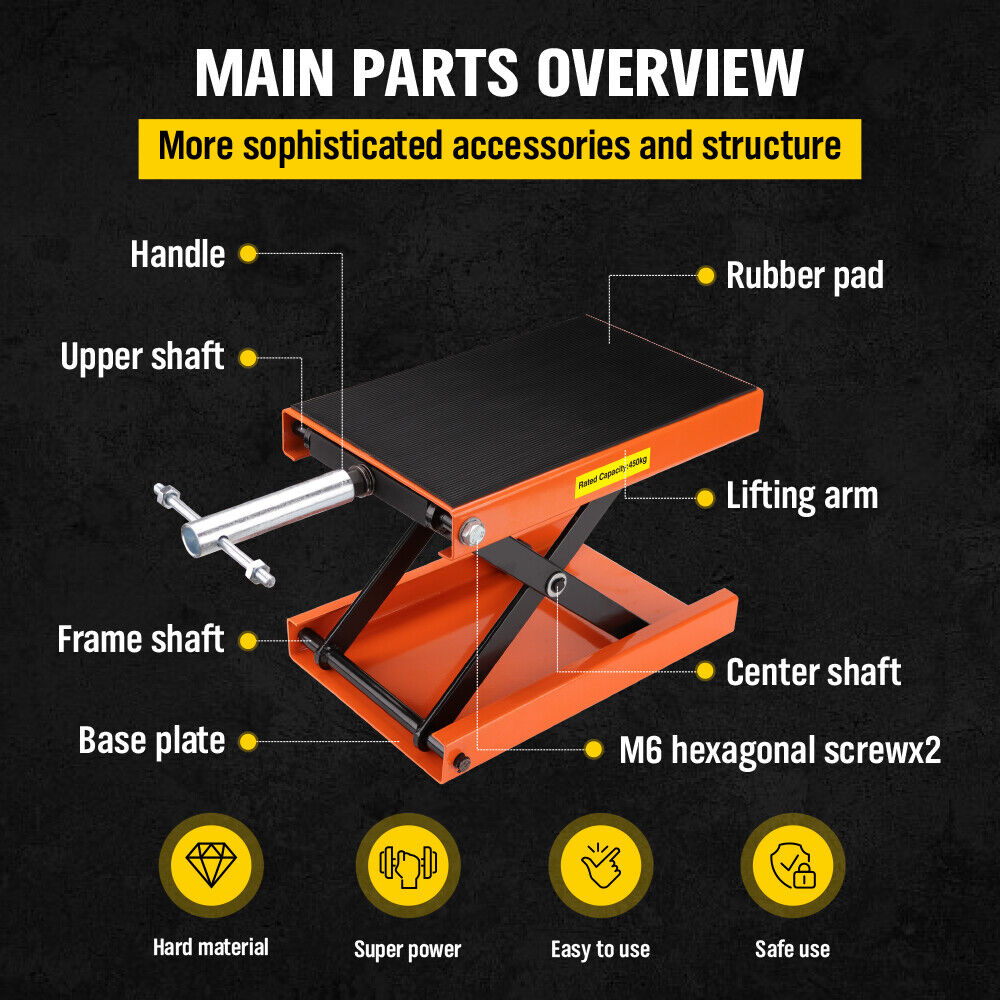 Sedy 205Kg Motorcycle Motorbike Lift Jack Stand Hoist Repair Work Bench