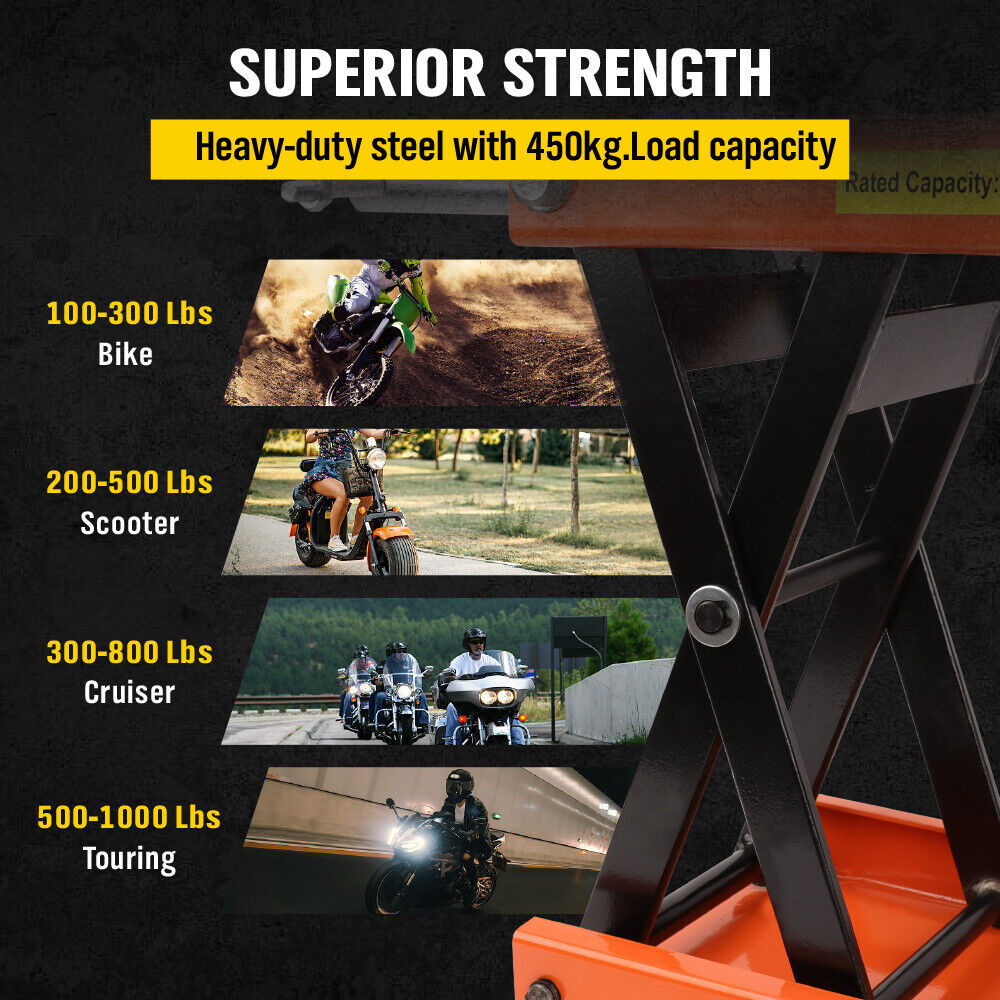 Sedy 205Kg Motorcycle Motorbike Lift Jack Stand Hoist Repair Work Bench
