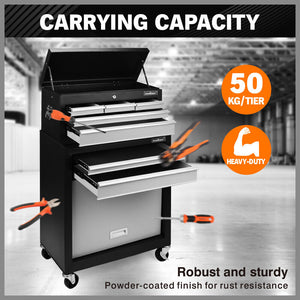 Horusdy 7 Drawer Tool Box Trolley Cabinet Storage Cart Garage Toolbox Organiser