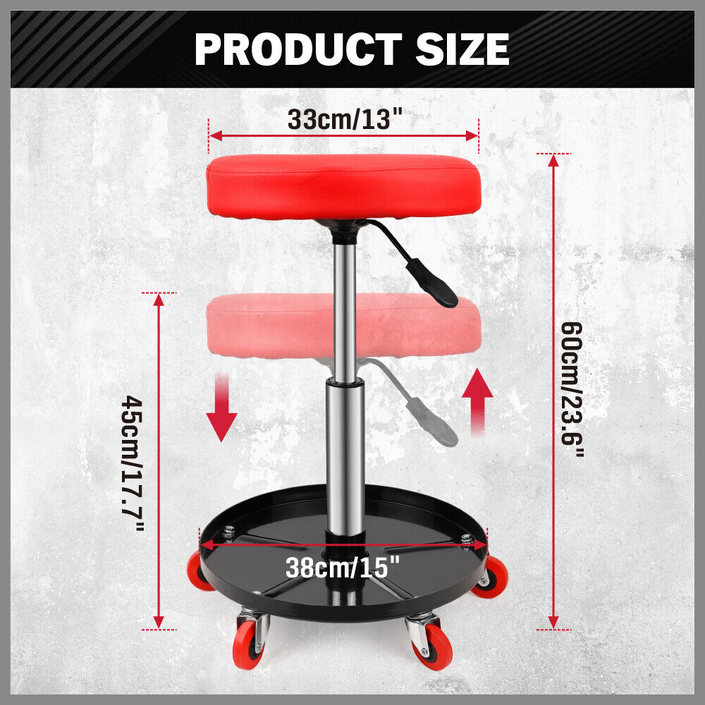 Sedy 150Kg Load Pneumatic Roller Seat Mechanic Rolling Stool With Tool Tray Au