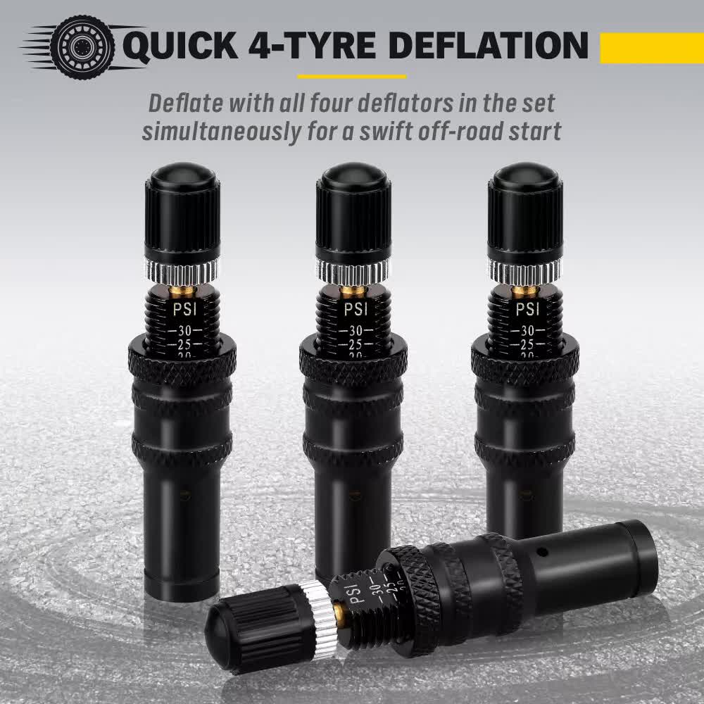 4Pcs Tyre Deflators Air Tire Valve Core Tool 10~30 Psi Portable 4X4 Au