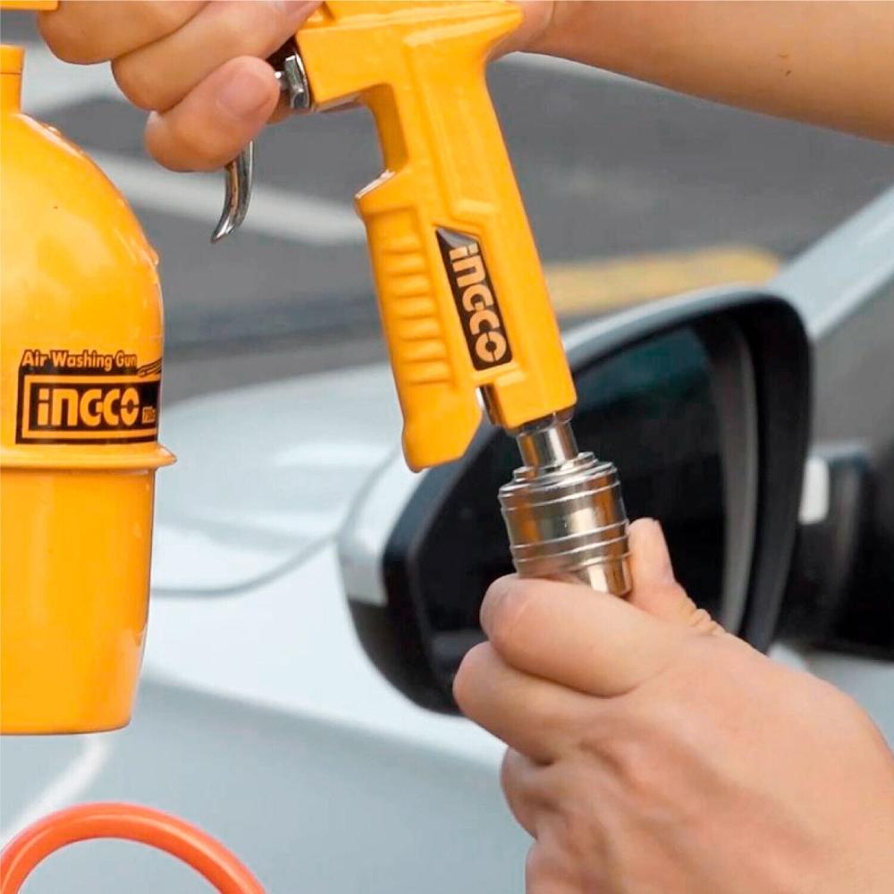 Ingco 5Pc Compessor Air Tool Set Paint Sprayer Blower Wash Tyre Inflating 5M Hose