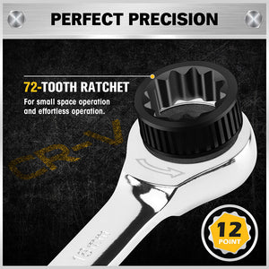 Elead 33Pcs Ratchet Wrench Set Sae Metric Phillips Slotted Bits Adapter