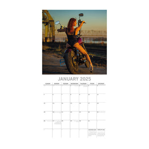 Biker Babes 2025 Square Wall Calendar 16 Months Christmas New Year Planner Gift