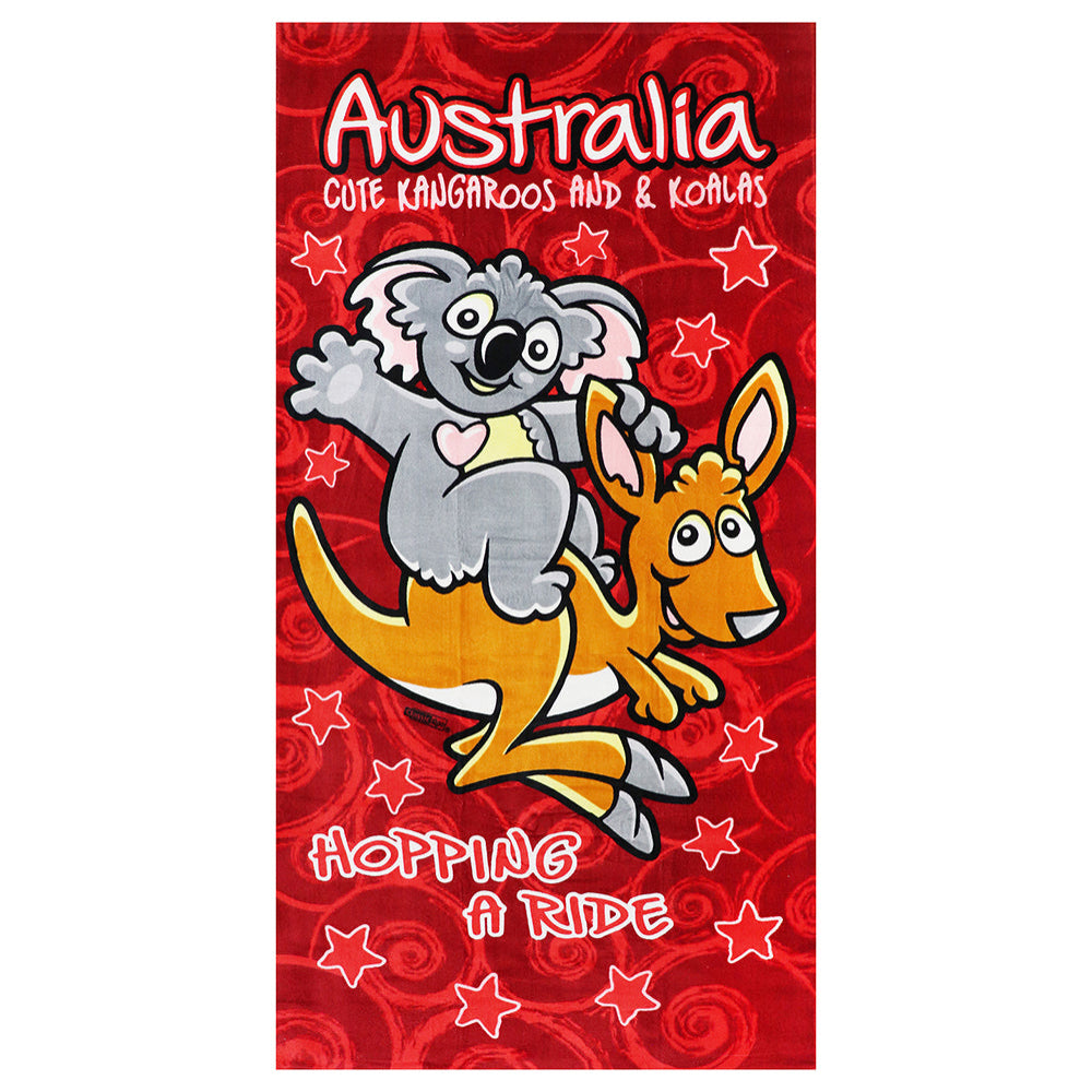 100% Cotton Australian Souvenir Aussie Kangaroos Flag Soft Beach Bath Towel Gift And Koalas