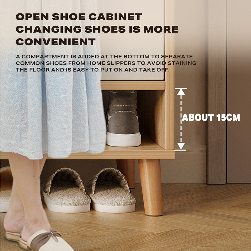 White Simple Style Shoe Cabinet Storage