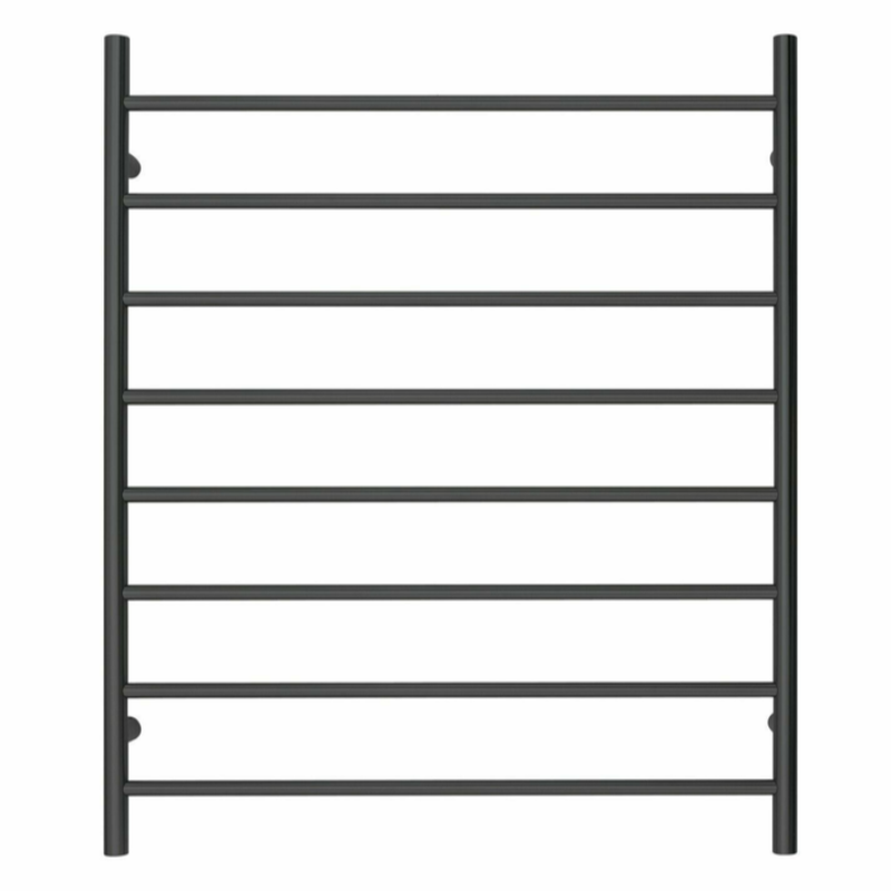 Premium Matte Black Heated Towel Rack 8 Bars Round Design Au Standard 1000X850mm Wide