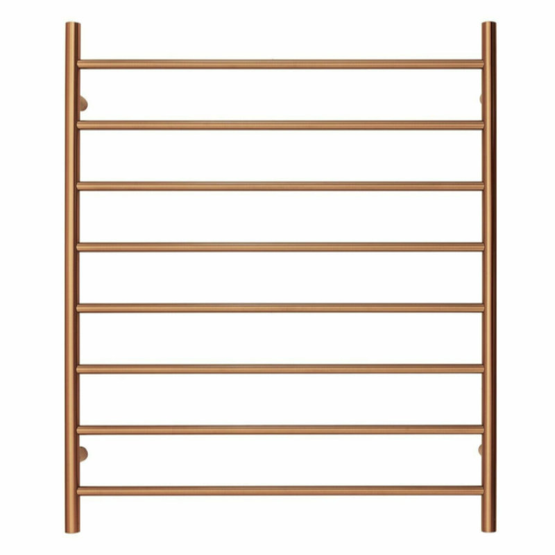 Blushtaps Premium Brushed Rose Gold Heated Towel Rack 8 Bars Round Design Au Standard 1000X850mm Wide