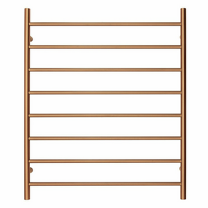 Blushtaps Premium Brushed Rose Gold Heated Towel Rack 8 Bars Round Design Au Standard 1000X850mm Wide
